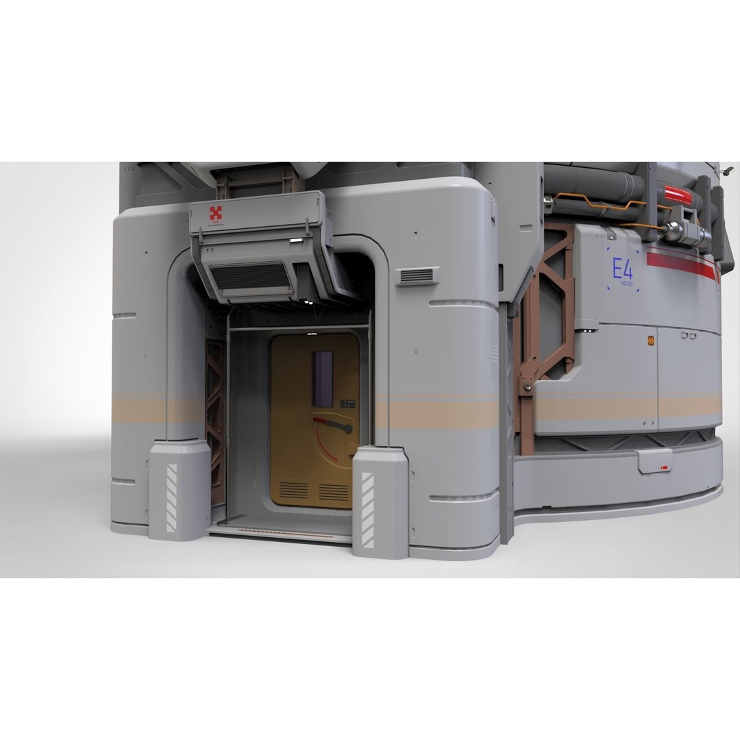 Sci-Fi Observation Post 3D Model – Detailed Exterior Design, FBX - View 7