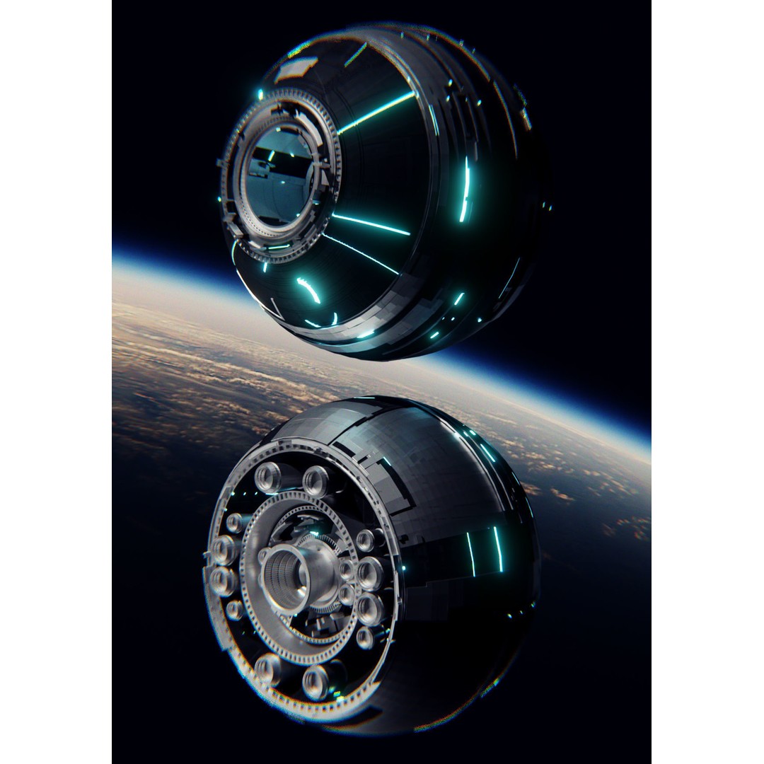 Sci-Fi Space Station 3D Model – Low Poly Game Asset, Blender, FBX