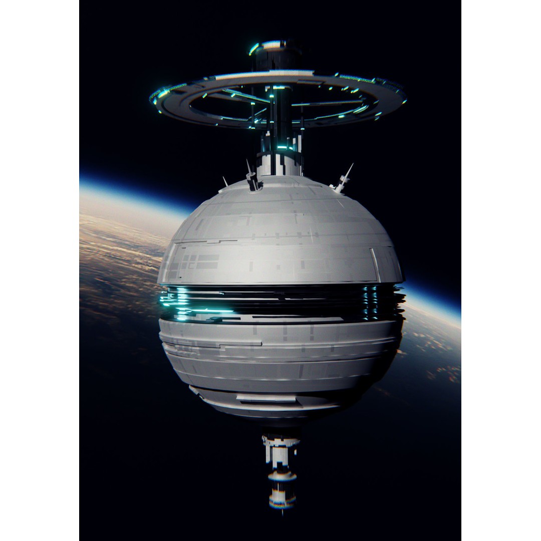 Sci-Fi Space Station 3D Model – Low Poly Game Asset, Blender, FBX - View 6