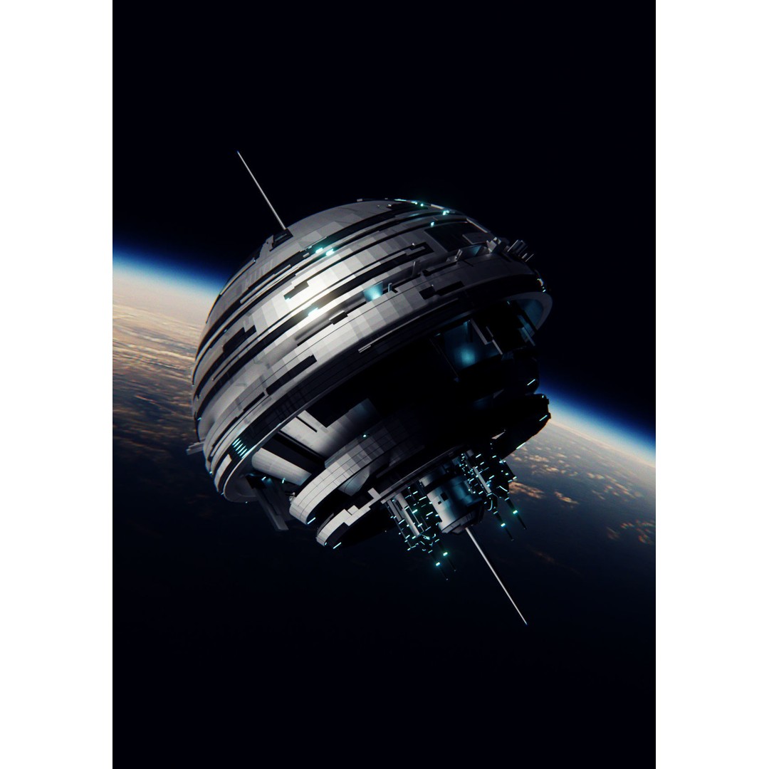 Sci-Fi Space Station 3D Model – Low Poly Game Asset, Blender, FBX - View 7