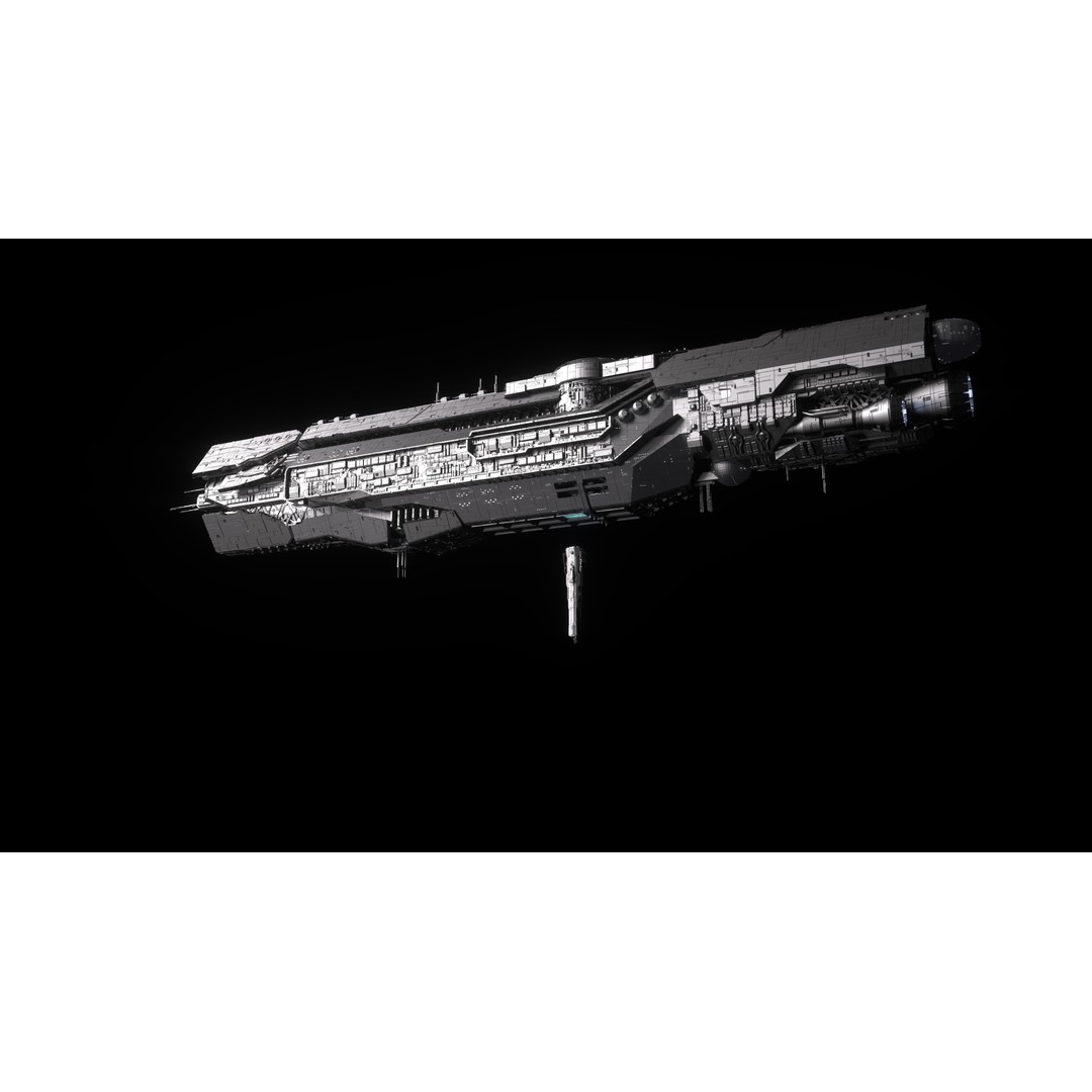 UNSC Infinity Super Carrier 3D Model – High Poly Sci-Fi Spaceship, FBX - View 19