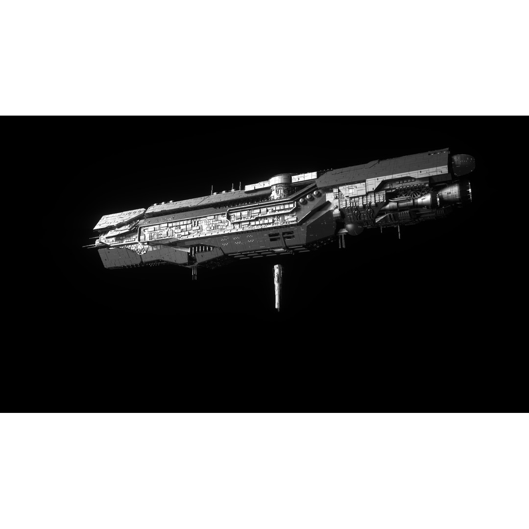 UNSC Infinity Super Carrier 3D Model – High Poly Sci-Fi Spaceship, FBX - View 30