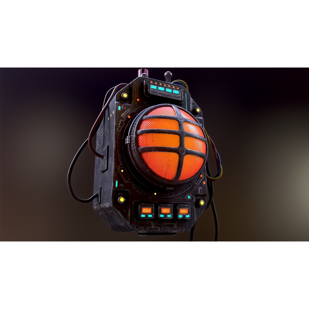 Sci-Fi Signal Light 3D Model – Low Poly PBR Lamp for Games