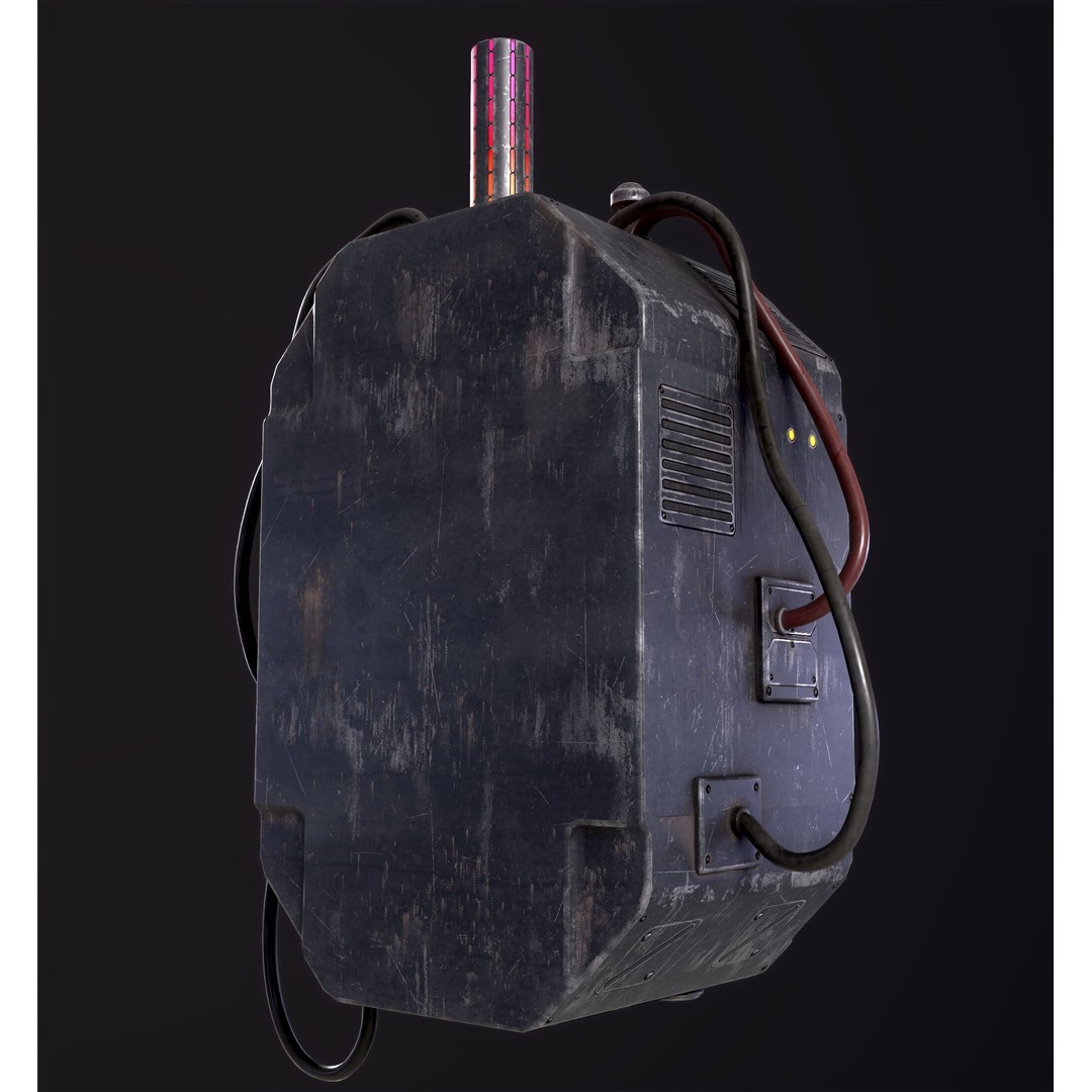 Sci-Fi Signal Light 3D Model – Low Poly PBR Lamp for Games - View 12