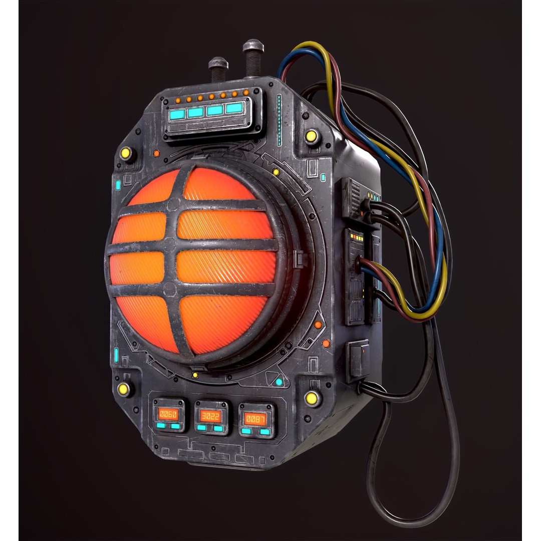 Sci-Fi Signal Light 3D Model – Low Poly PBR Lamp for Games - View 16