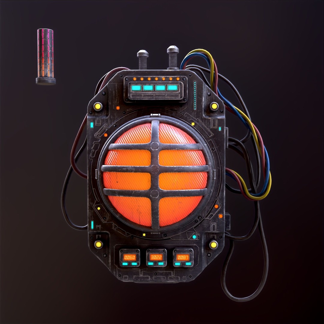 Sci-Fi Signal Light 3D Model – Low Poly PBR Lamp for Games - View 17
