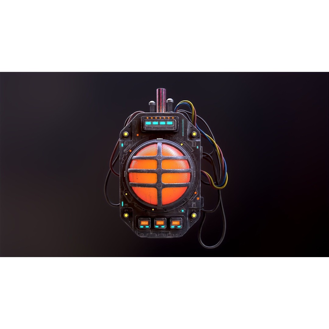 Sci-Fi Signal Light 3D Model – Low Poly PBR Lamp for Games - View 18