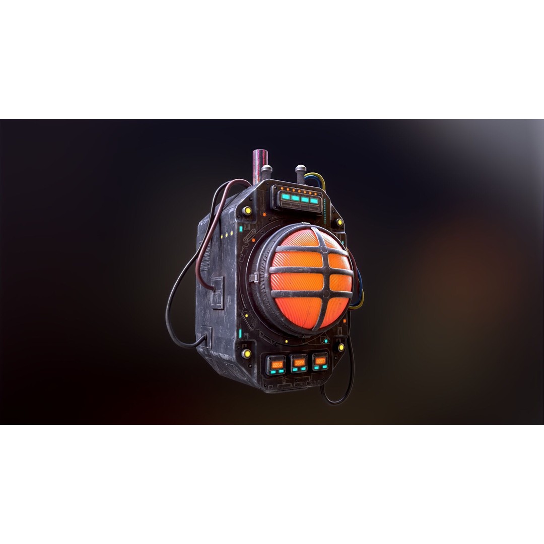 Sci-Fi Signal Light 3D Model – Low Poly PBR Lamp for Games - View 19