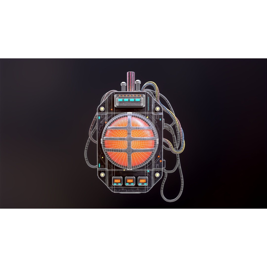 Sci-Fi Signal Light 3D Model – Low Poly PBR Lamp for Games - View 20