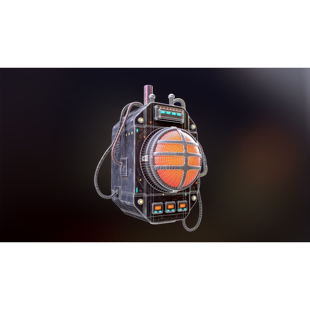 Sci-Fi Signal Light 3D Model – Low Poly PBR Lamp for Games - View 21
