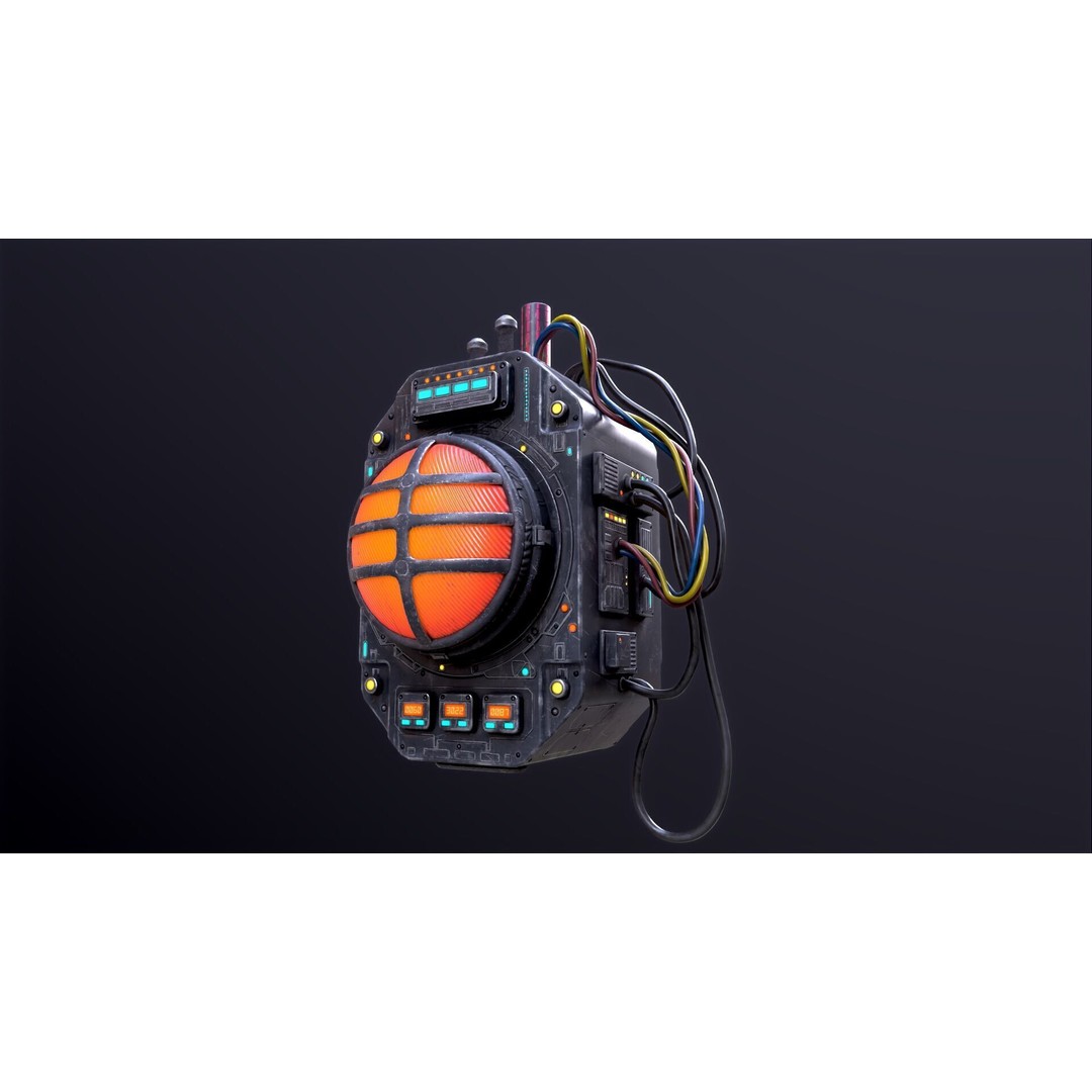 Sci-Fi Signal Light 3D Model – Low Poly PBR Lamp for Games - View 22