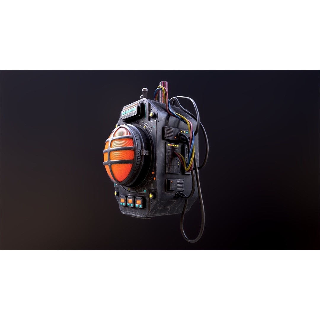 Sci-Fi Signal Light 3D Model – Low Poly PBR Lamp for Games - View 23