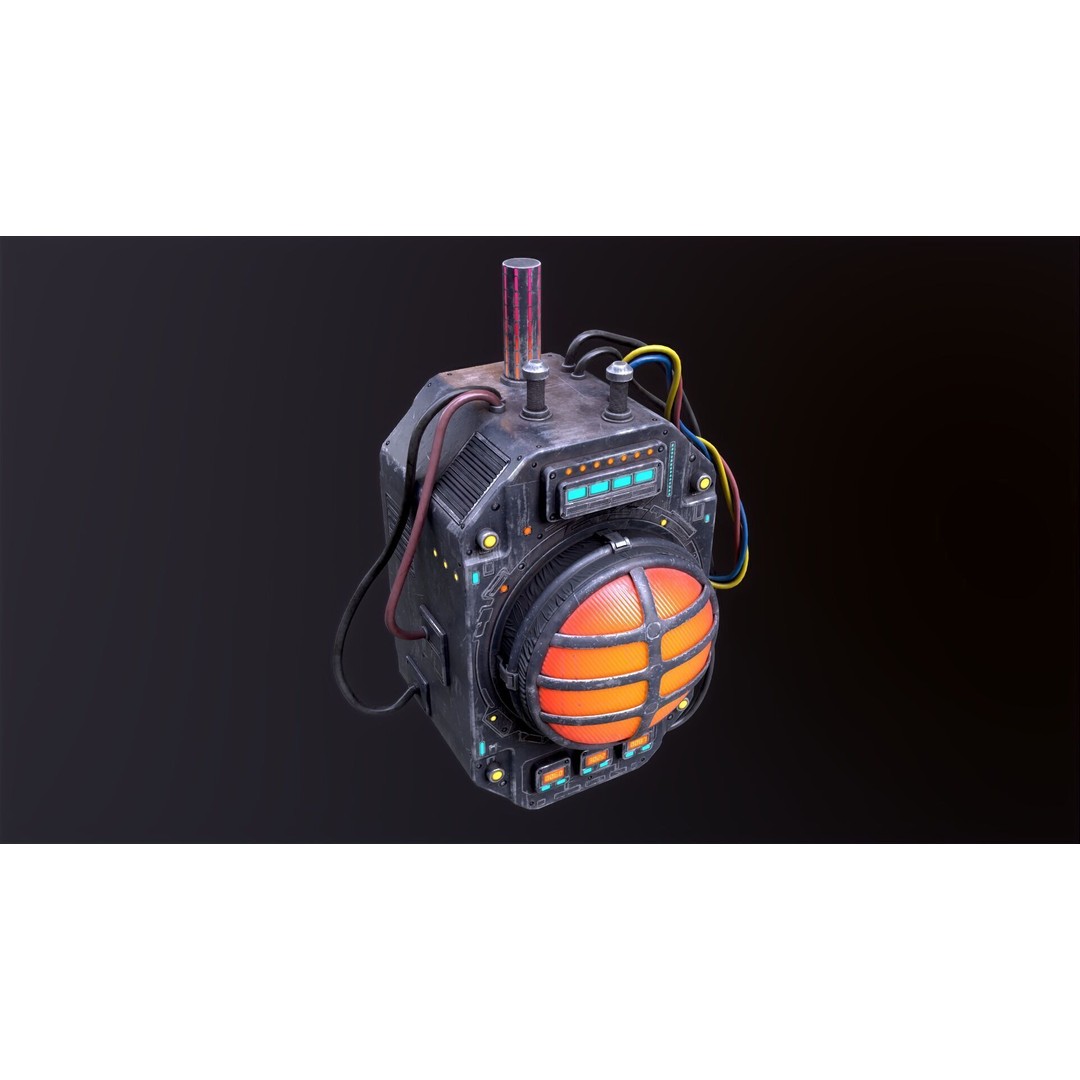 Sci-Fi Signal Light 3D Model – Low Poly PBR Lamp for Games - View 25