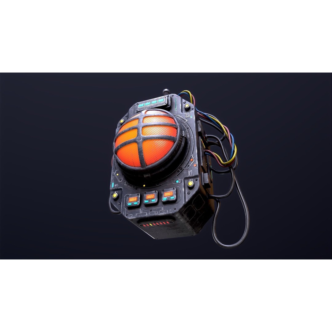 Sci-Fi Signal Light 3D Model – Low Poly PBR Lamp for Games - View 26