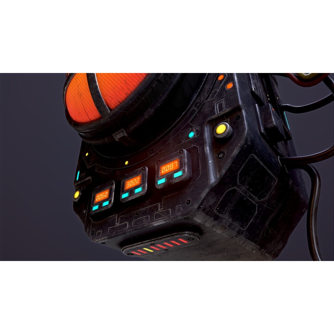 Sci-Fi Signal Light 3D Model – Low Poly PBR Lamp for Games - View 27