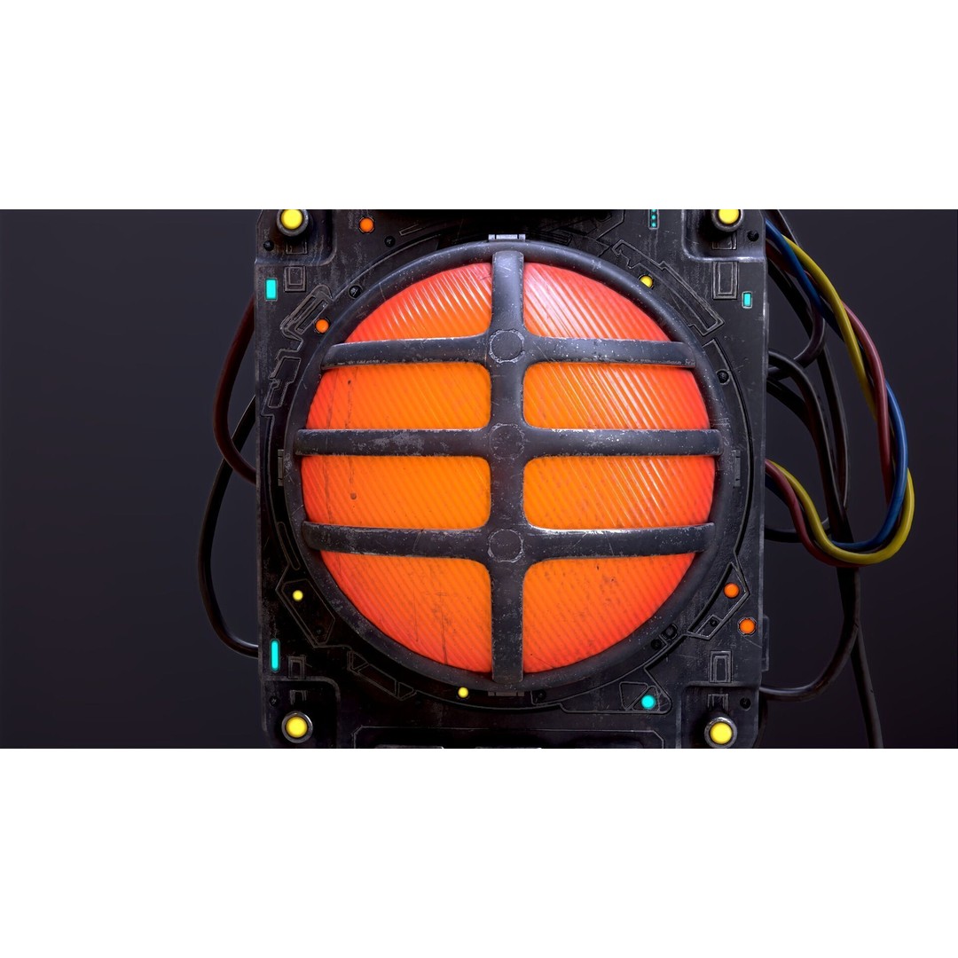 Sci-Fi Signal Light 3D Model – Low Poly PBR Lamp for Games - View 28