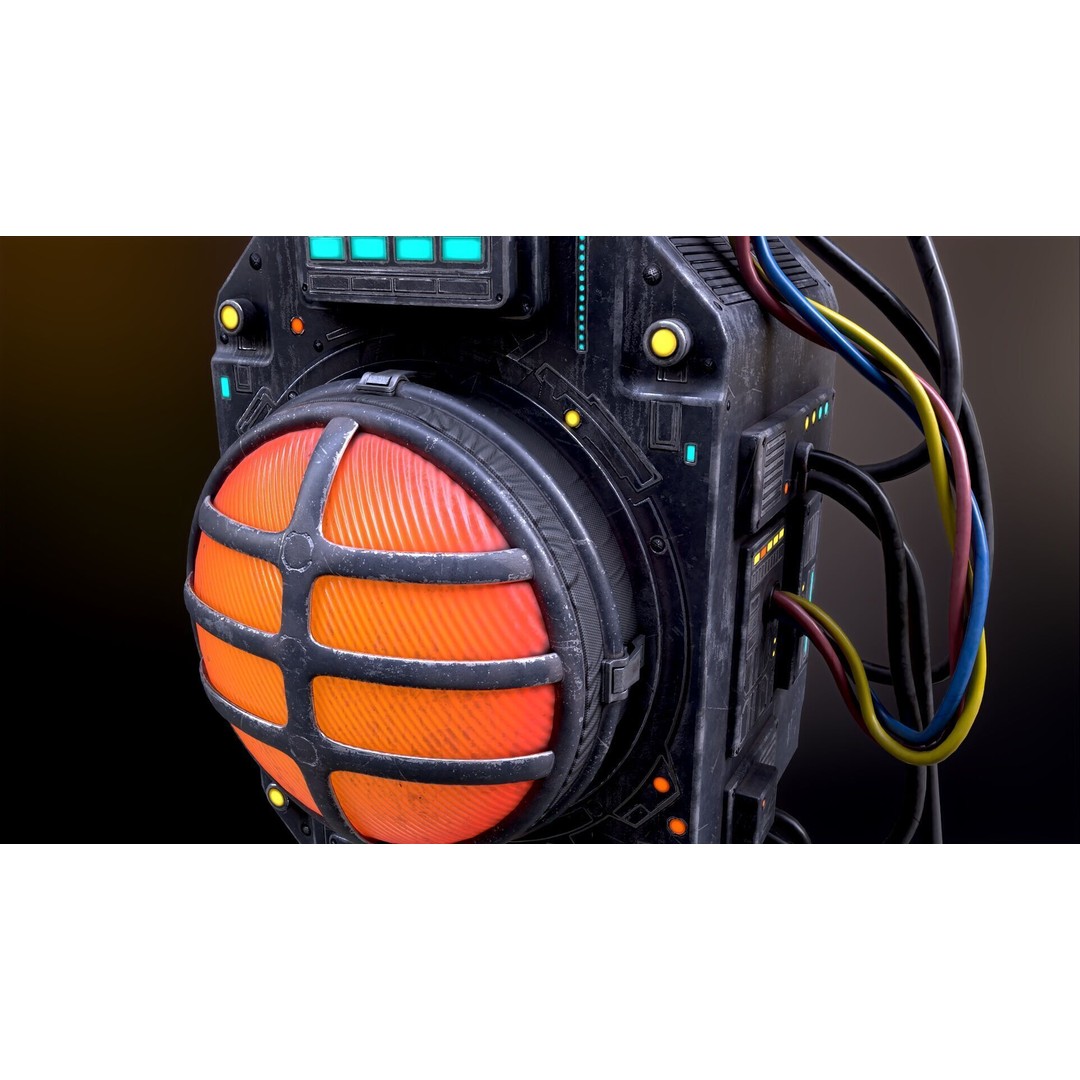 Sci-Fi Signal Light 3D Model – Low Poly PBR Lamp for Games - View 29