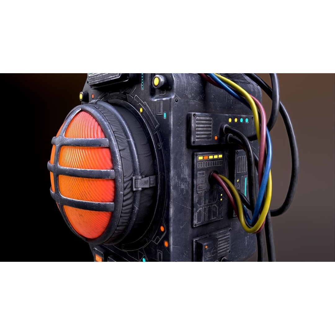 Sci-Fi Signal Light 3D Model – Low Poly PBR Lamp for Games - View 30