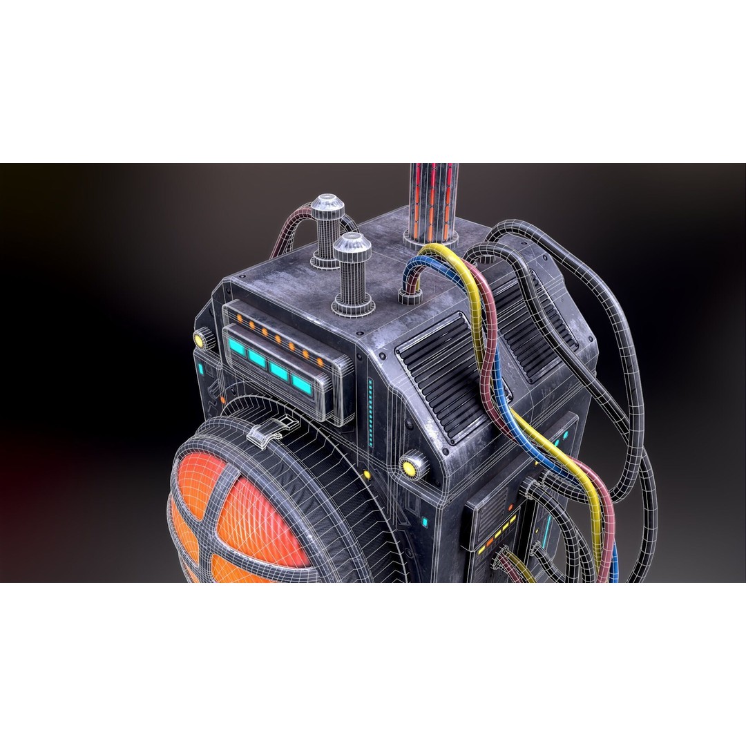 Sci-Fi Signal Light 3D Model – Low Poly PBR Lamp for Games - View 32