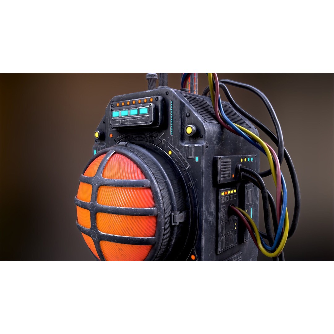 Sci-Fi Signal Light 3D Model – Low Poly PBR Lamp for Games - View 33