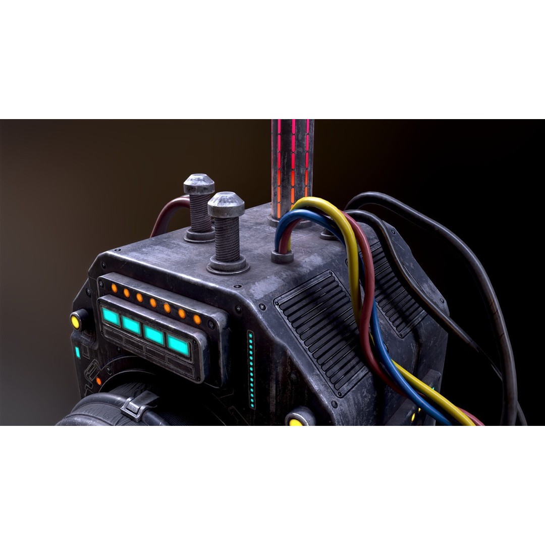 Sci-Fi Signal Light 3D Model – Low Poly PBR Lamp for Games - View 37