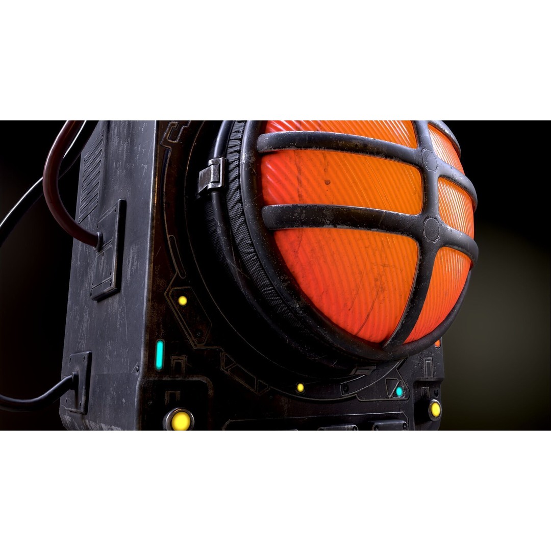 Sci-Fi Signal Light 3D Model – Low Poly PBR Lamp for Games - View 38