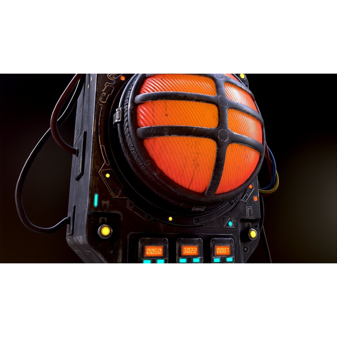 Sci-Fi Signal Light 3D Model – Low Poly PBR Lamp for Games - View 39