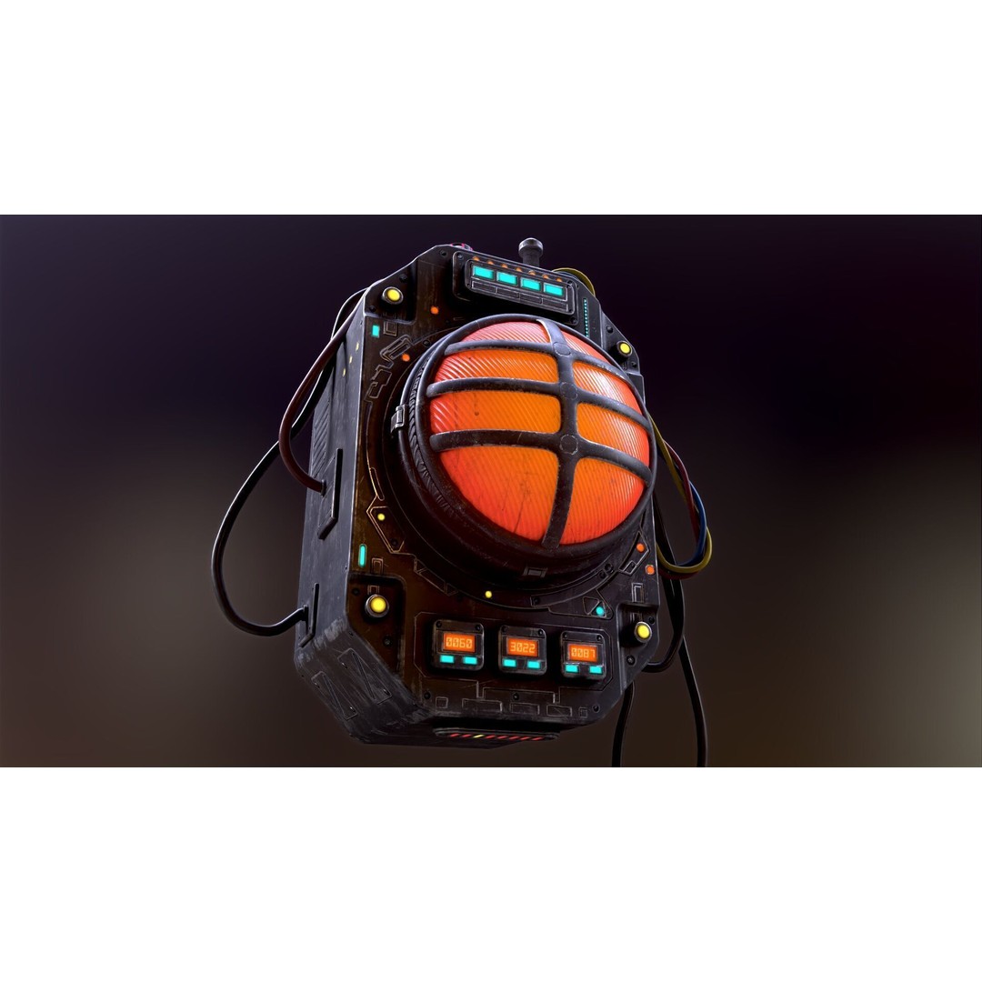 Sci-Fi Signal Light 3D Model – Low Poly PBR Lamp for Games - View 40