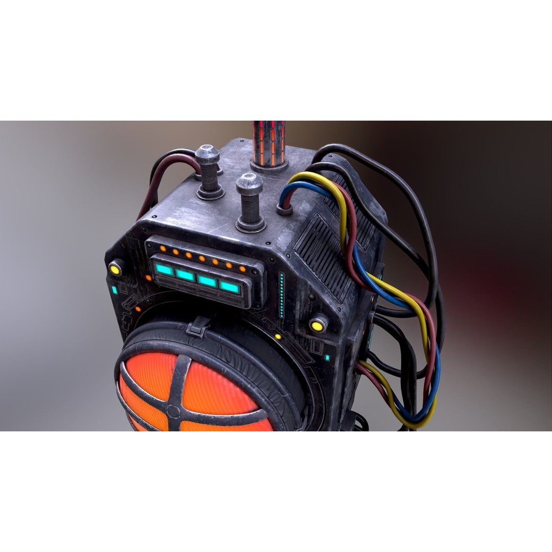 Sci-Fi Signal Light 3D Model – Low Poly PBR Lamp for Games - View 41