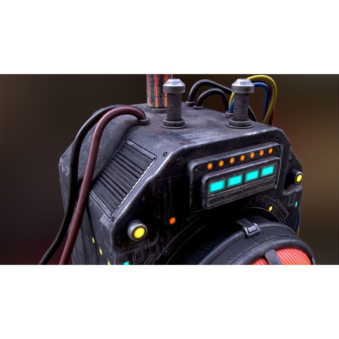 Sci-Fi Signal Light 3D Model – Low Poly PBR Lamp for Games - View 42