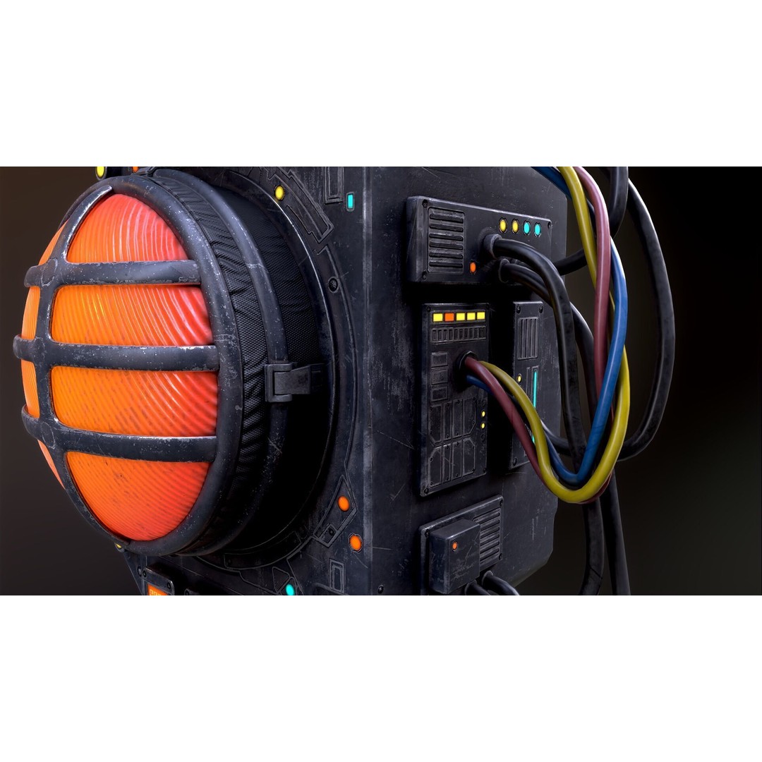 Sci-Fi Signal Light 3D Model – Low Poly PBR Lamp for Games - View 43