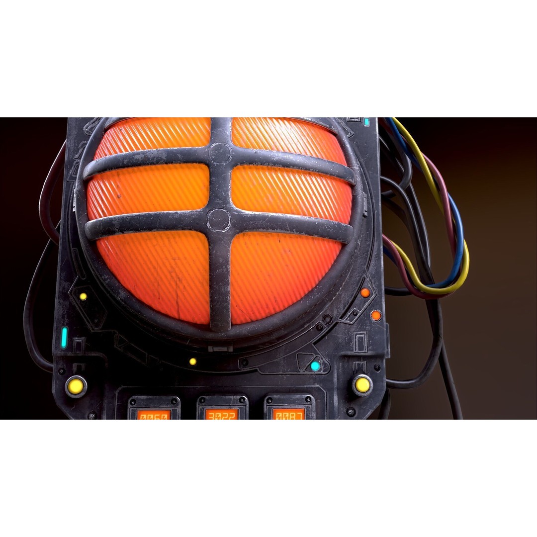Sci-Fi Signal Light 3D Model – Low Poly PBR Lamp for Games - View 44
