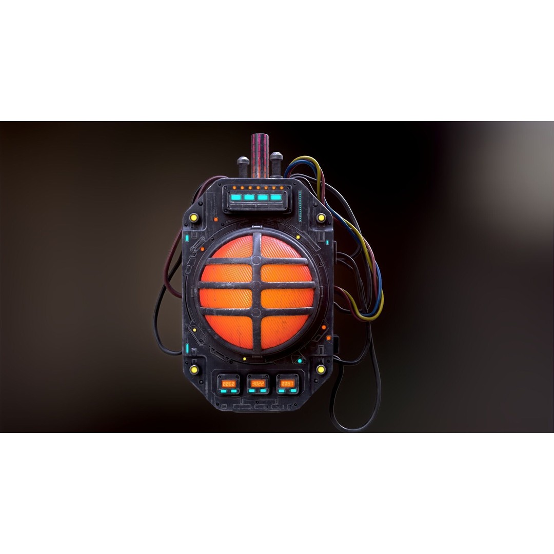 Sci-Fi Signal Light 3D Model – Low Poly PBR Lamp for Games - View 45