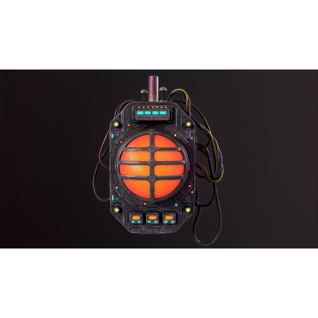Sci-Fi Signal Light 3D Model – Low Poly PBR Lamp for Games - View 46