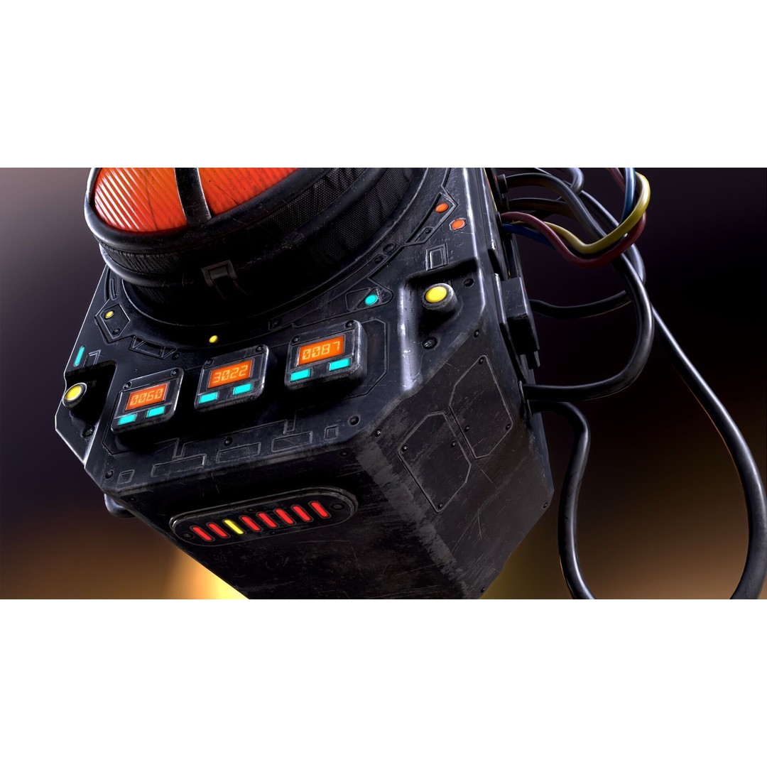 Sci-Fi Signal Light 3D Model – Low Poly PBR Lamp for Games - View 47