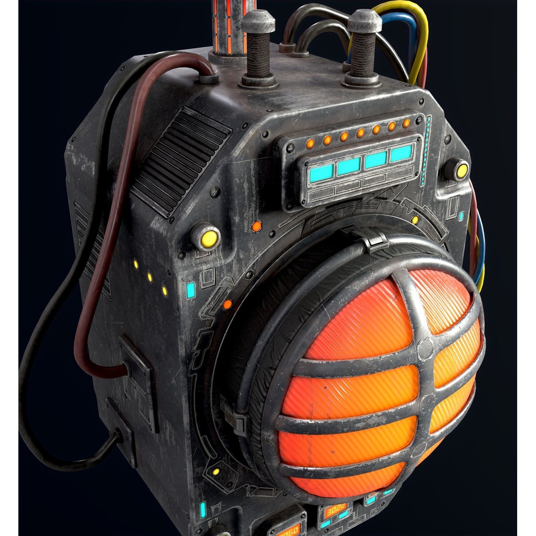 Sci-Fi Signal Light 3D Model – Low Poly PBR Lamp for Games - View 6