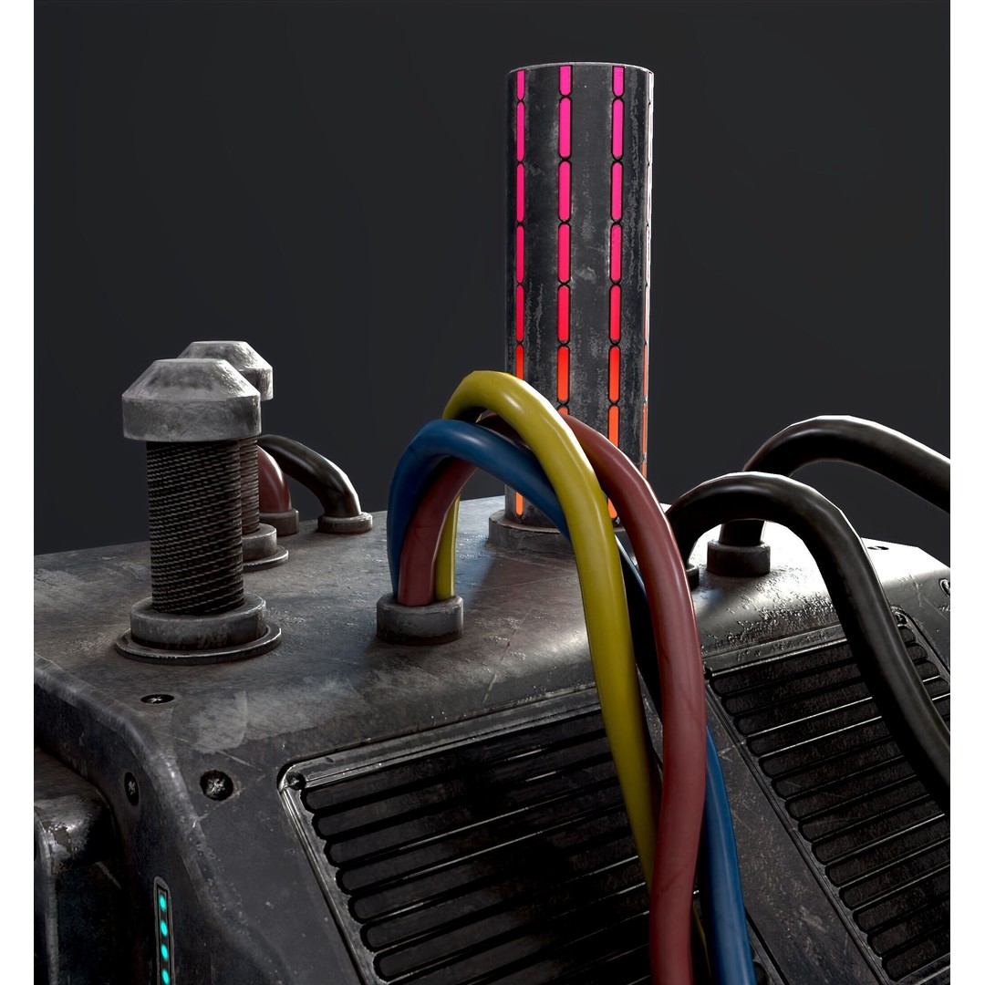 Sci-Fi Signal Light 3D Model – Low Poly PBR Lamp for Games - View 7