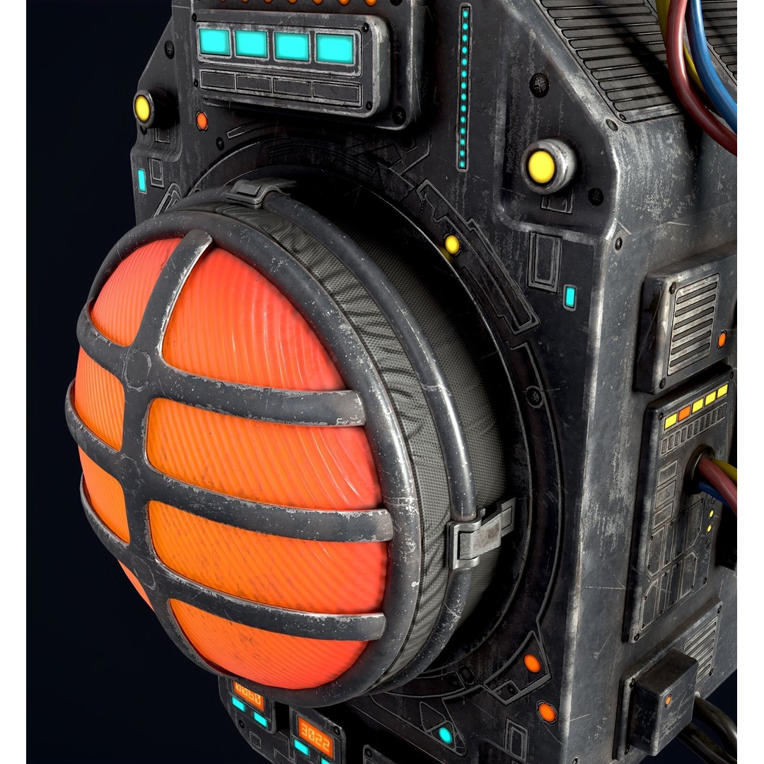 Sci-Fi Signal Light 3D Model – Low Poly PBR Lamp for Games - View 8
