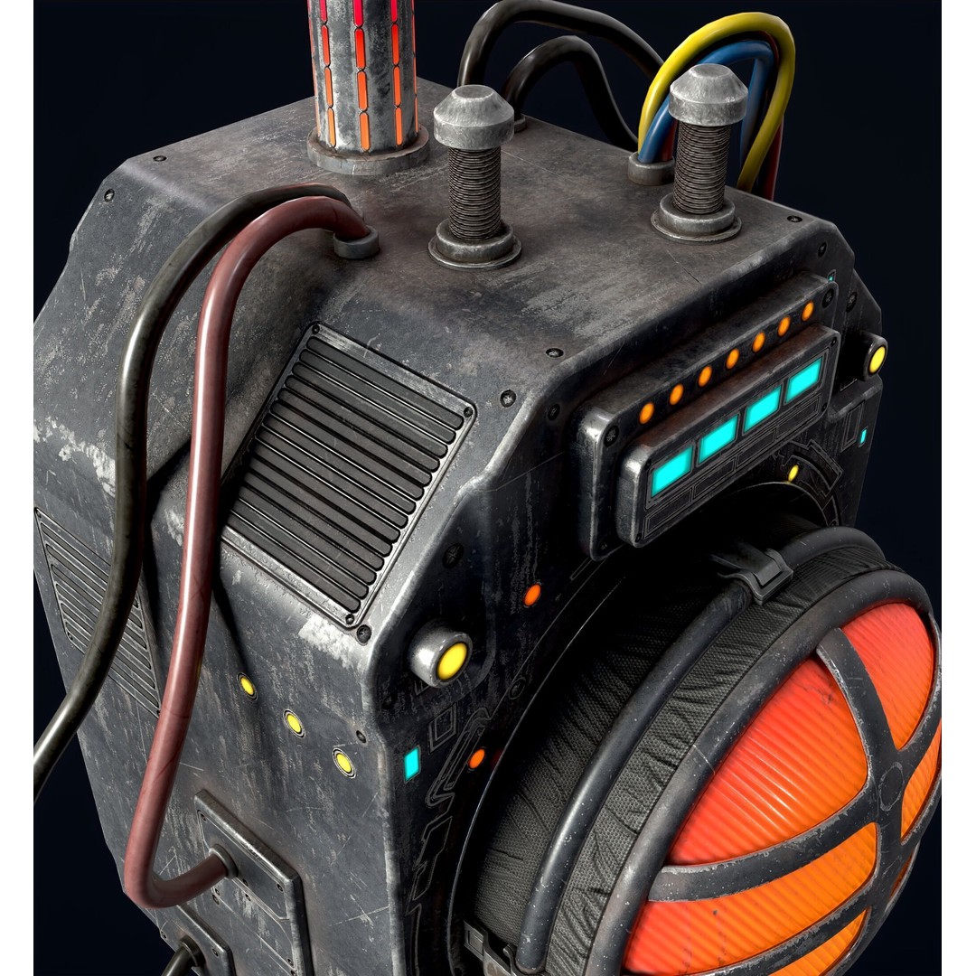 Sci-Fi Signal Light 3D Model – Low Poly PBR Lamp for Games - View 9