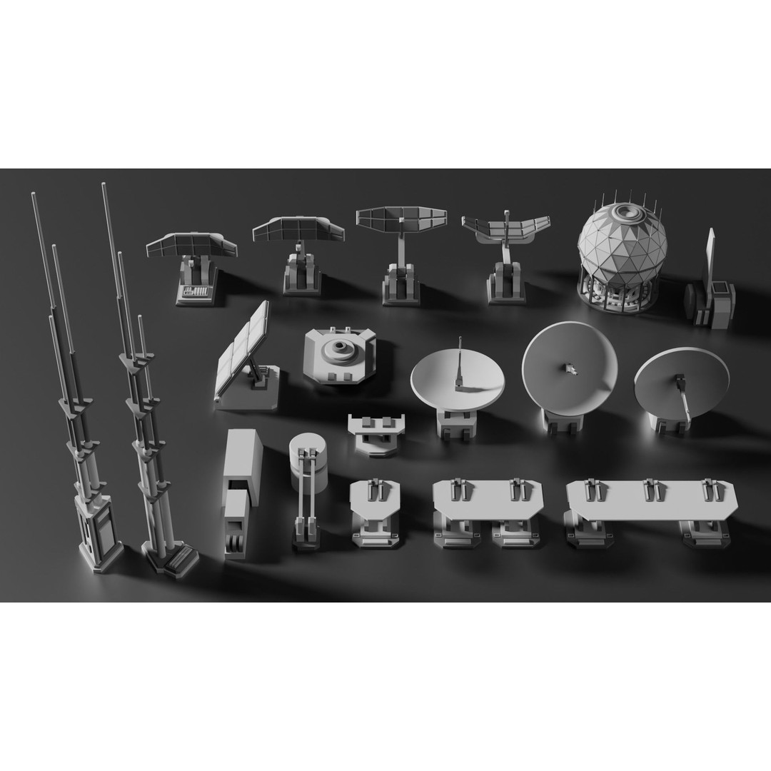 Sci-Fi Greebles Pack 4 3D Model – 100+ PBR Greebles for Blender, FBX, OBJ
