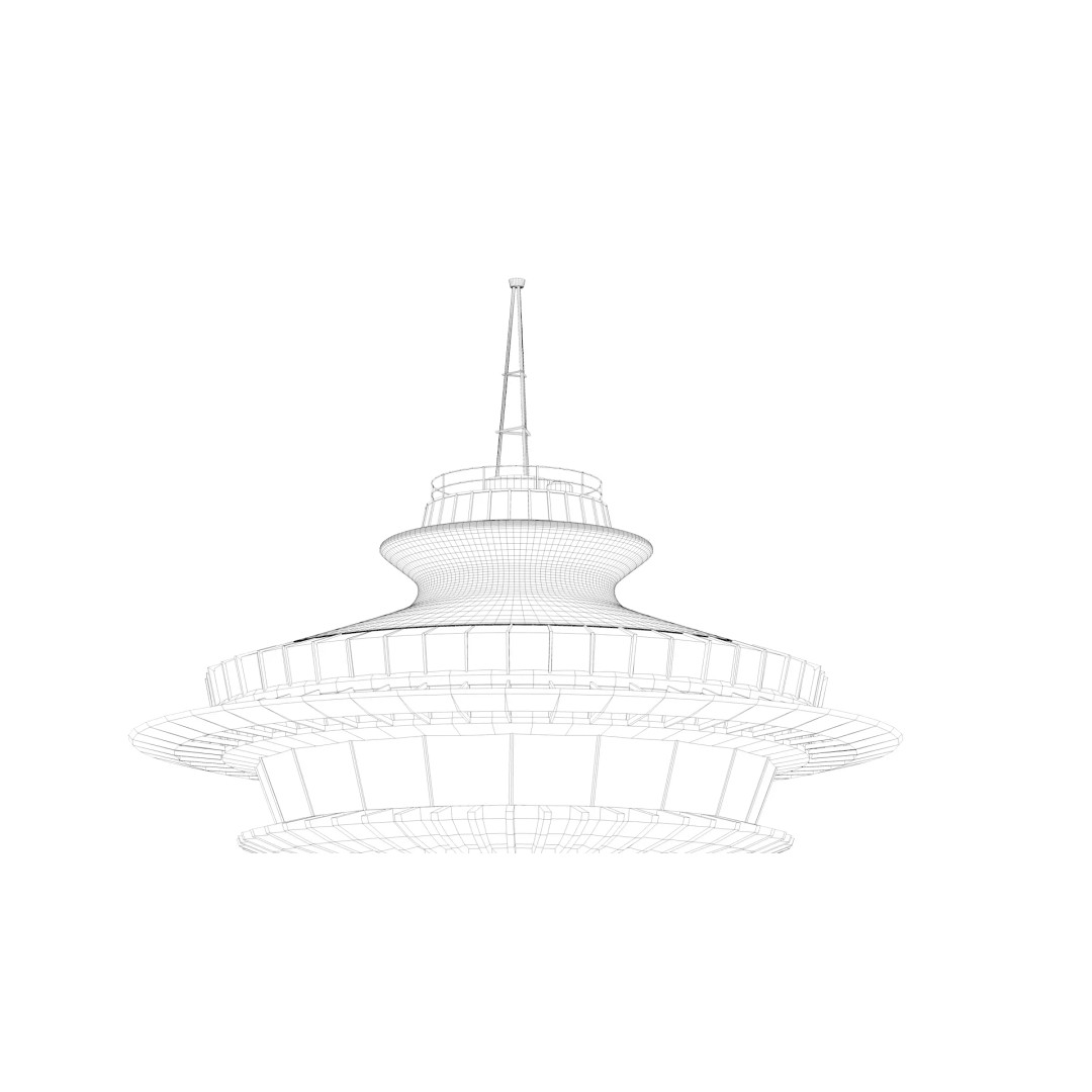 Space Needle 3D Model – Detailed Landmark Asset for Archviz, FBX, Blender - View 12