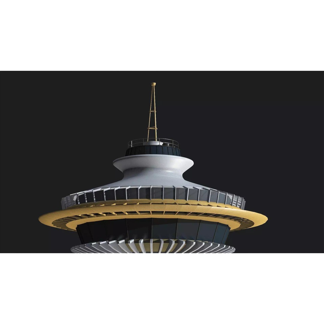 Space Needle 3D Model – Detailed Landmark Asset for Archviz, FBX, Blender - View 3
