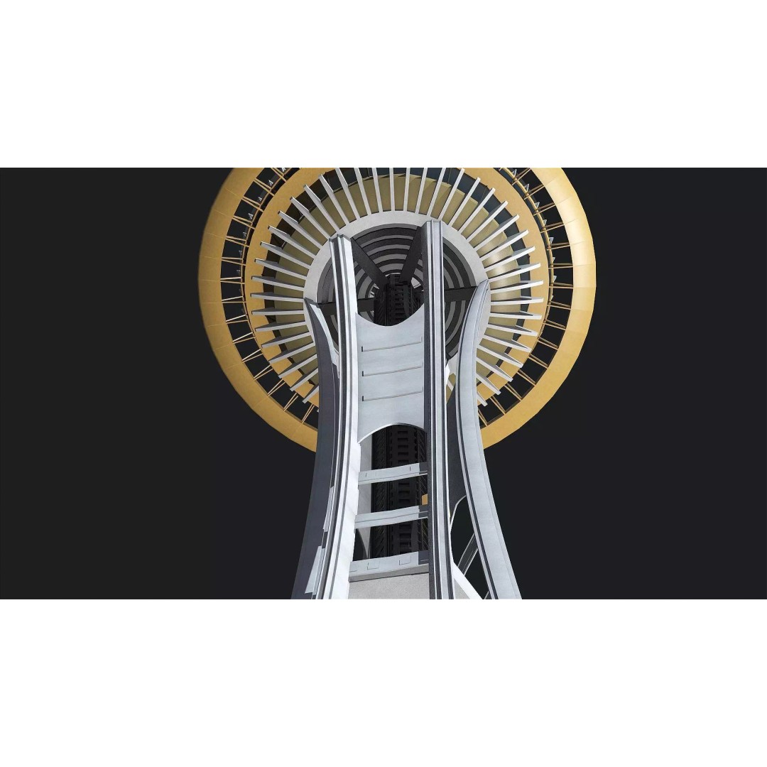 Space Needle 3D Model – Detailed Landmark Asset for Archviz, FBX, Blender - View 5
