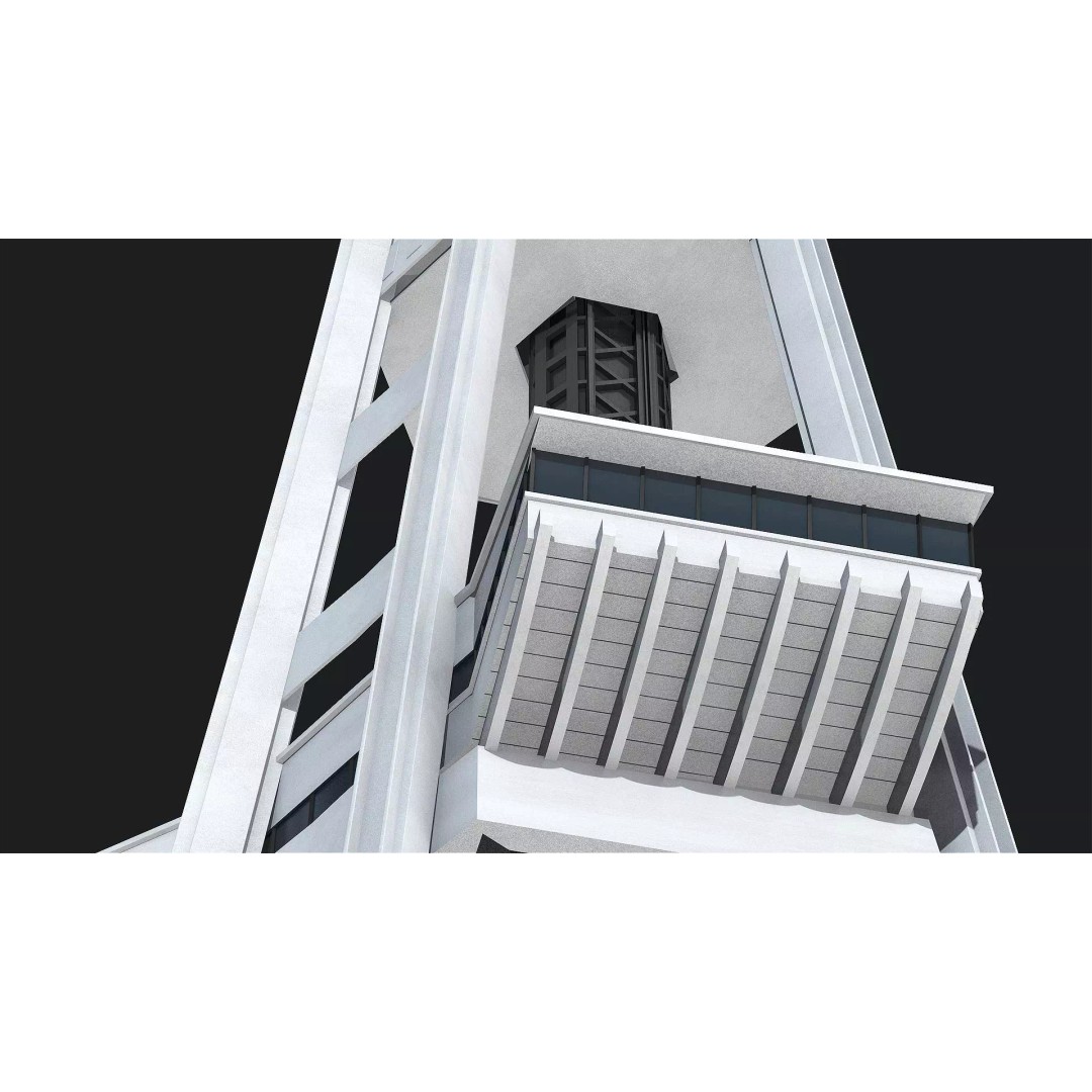 Space Needle 3D Model – Detailed Landmark Asset for Archviz, FBX, Blender - View 6