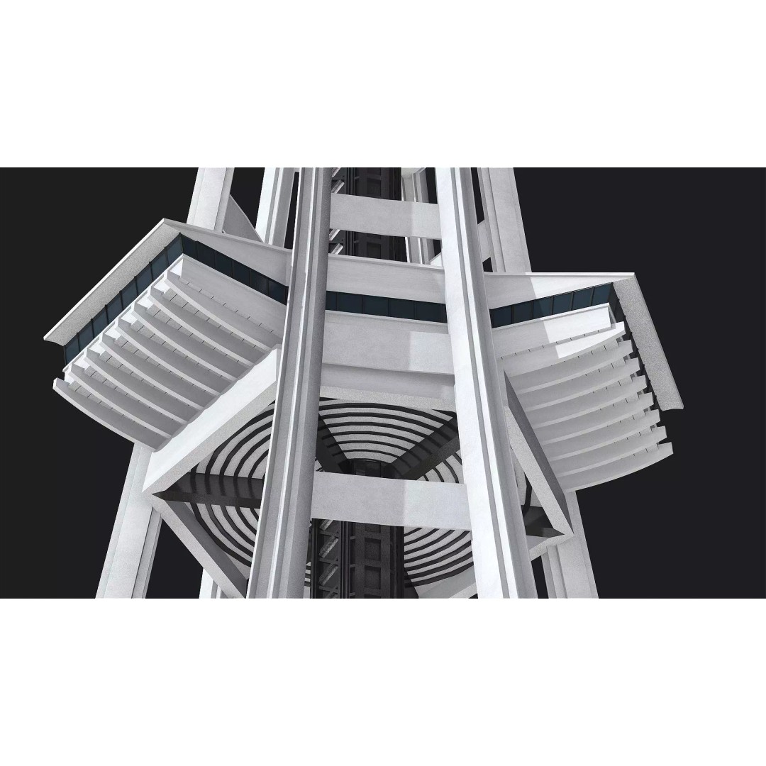 Space Needle 3D Model – Detailed Landmark Asset for Archviz, FBX, Blender - View 7