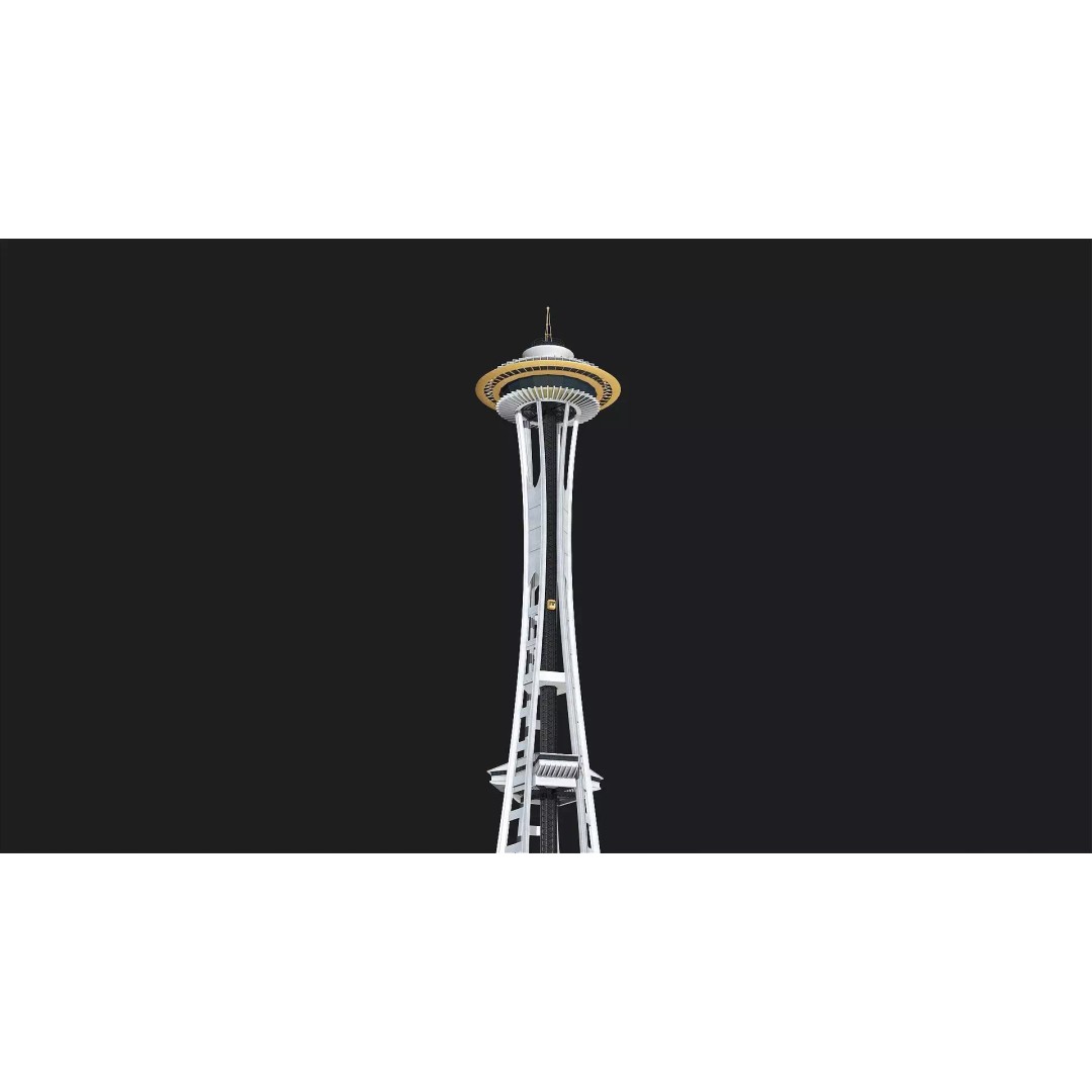 Space Needle 3D Model – Detailed Landmark Asset for Archviz, FBX, Blender - View 9