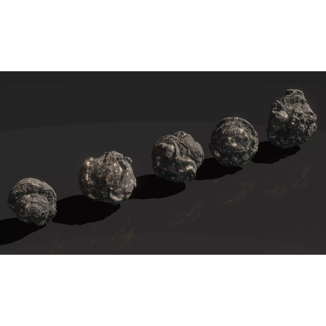 Asteroid Pack 3D Model – Low Poly Game Ready Asteroids, FBX - View 10