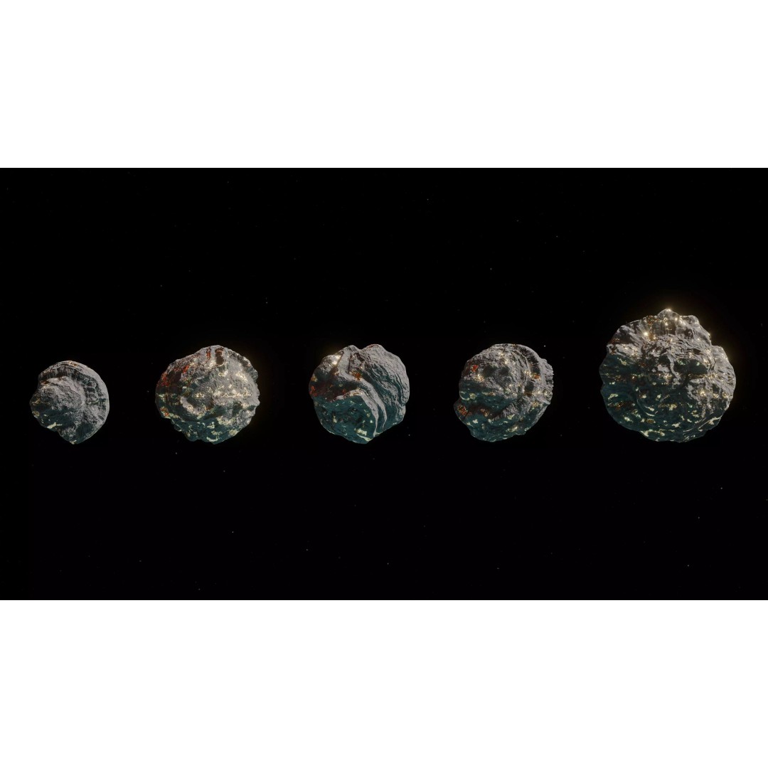 Asteroid Pack 3D Model – Low Poly Game Ready Asteroids, FBX - View 6