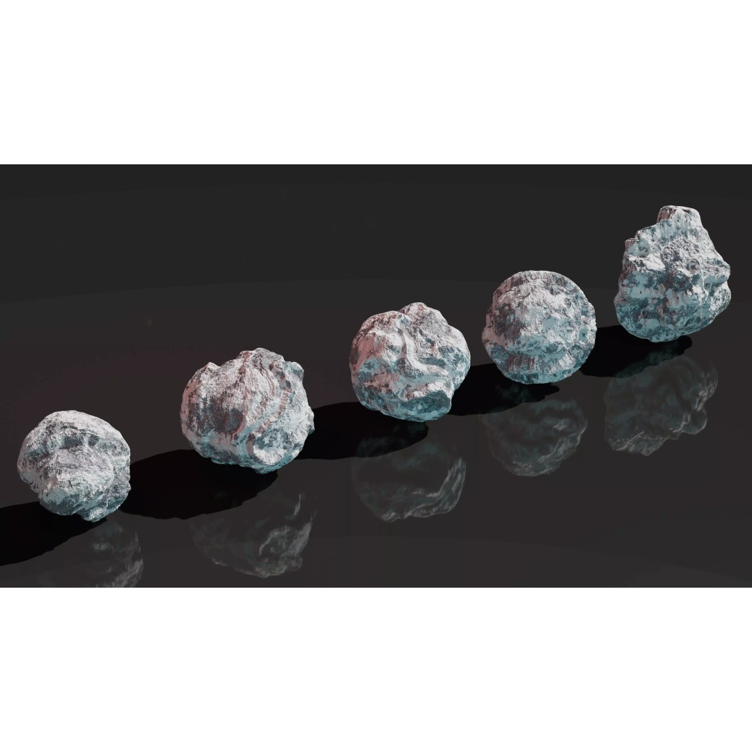 Asteroid Pack 3D Model – Low Poly Game Ready Asteroids, FBX - View 8