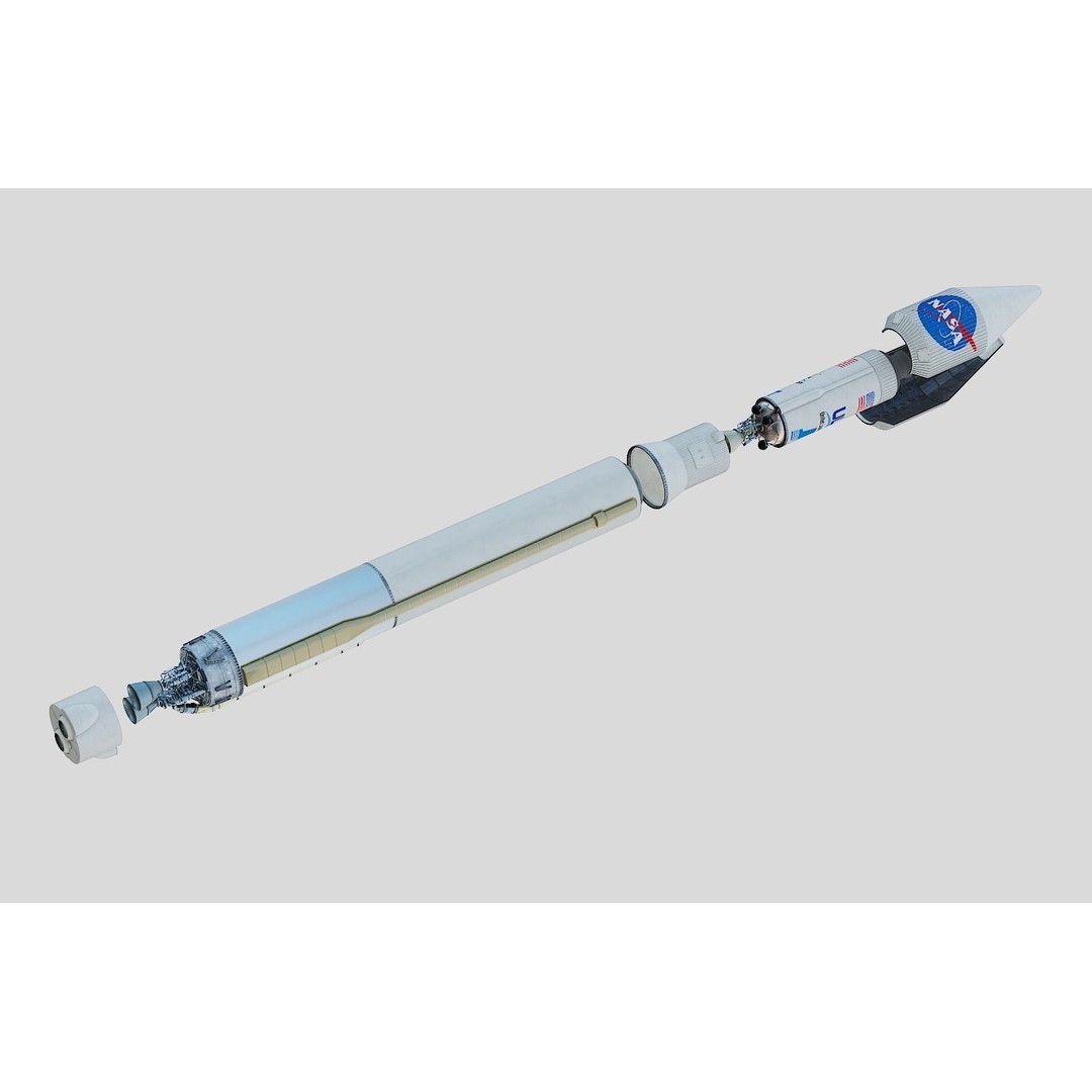 Atlas V Rocket 3D Model – High Poly PBR Space Asset, FBX, Blender - View 24